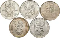 Soubor mincí 100 Kčs 1985 - 10. výročí konference v Helsinkách, Brandl, — 2