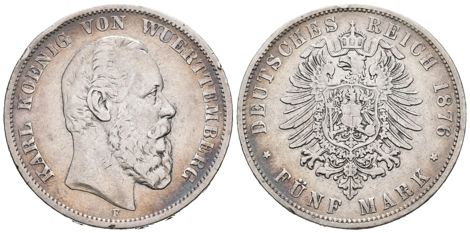 Württembersko, 5 Marka 1876 F