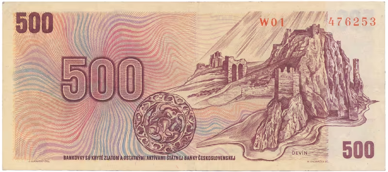 Československo, 500 Koruna 1973, první série W 01, Hej.105aW