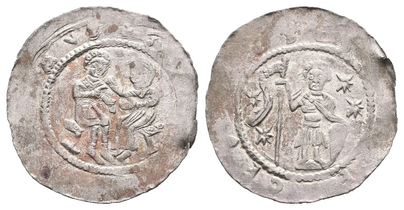 Denár, C.532, VP.231, čtyři hvězdy na reversu, nedor. opisy, patina (0,60 g) — 1