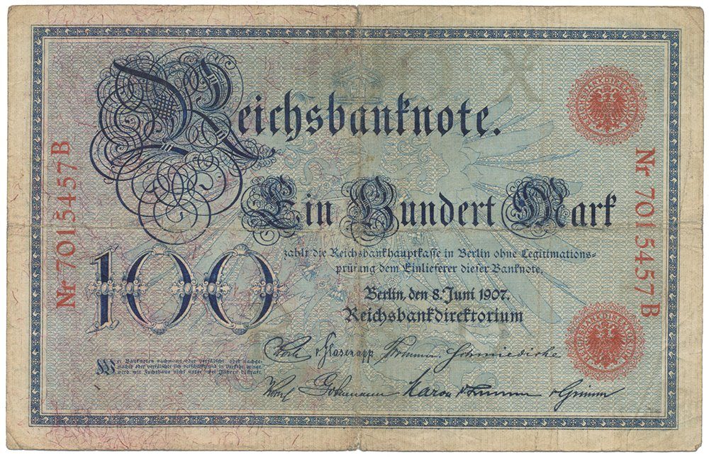 Německo, 100 Mark 1907, Ro.30