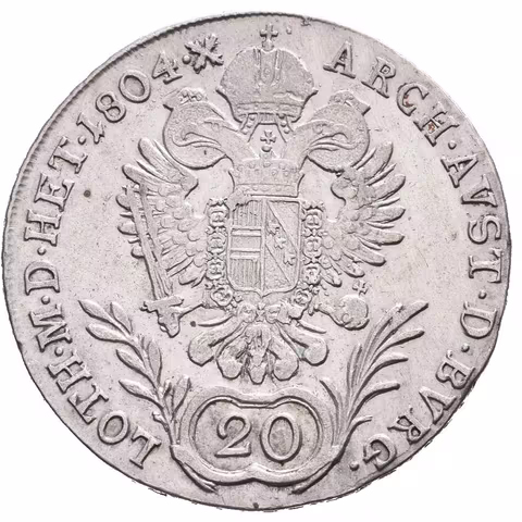 20 Krejcar 1804 G, Nagybánya, patina, rysky