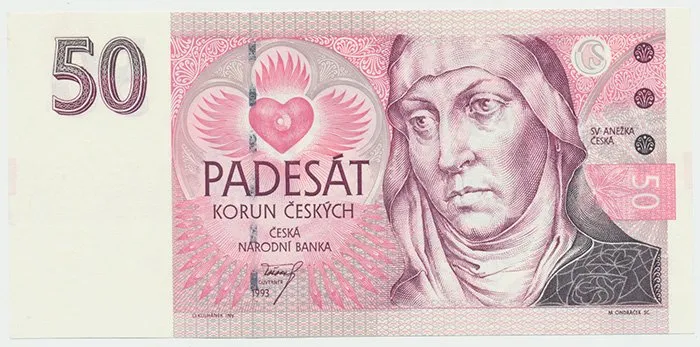 Česká republika, 50 Koruna 1993, série A (tisk Anglie), Hej.CZ7a1