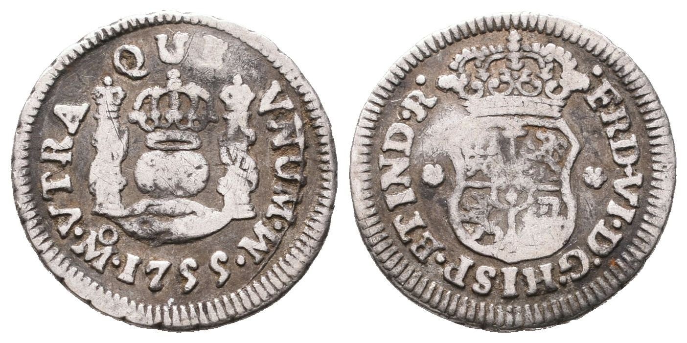 Mexiko, 1/2 Real 1755 MO/M