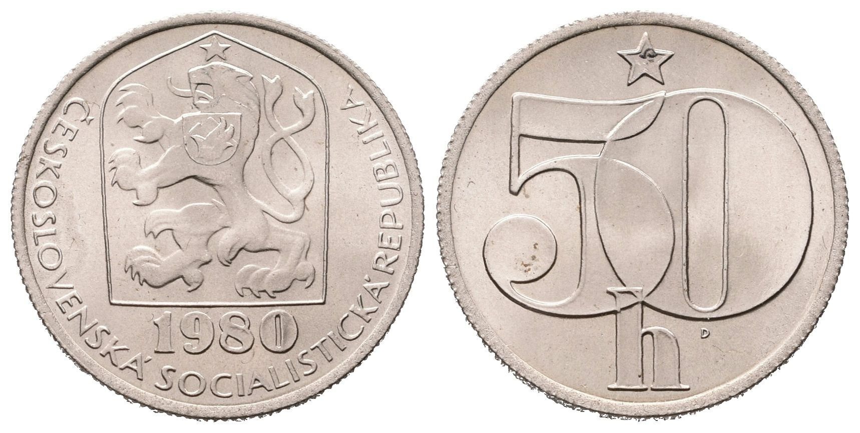 50 Haléř 1980 - R! - ražen jen pro sady