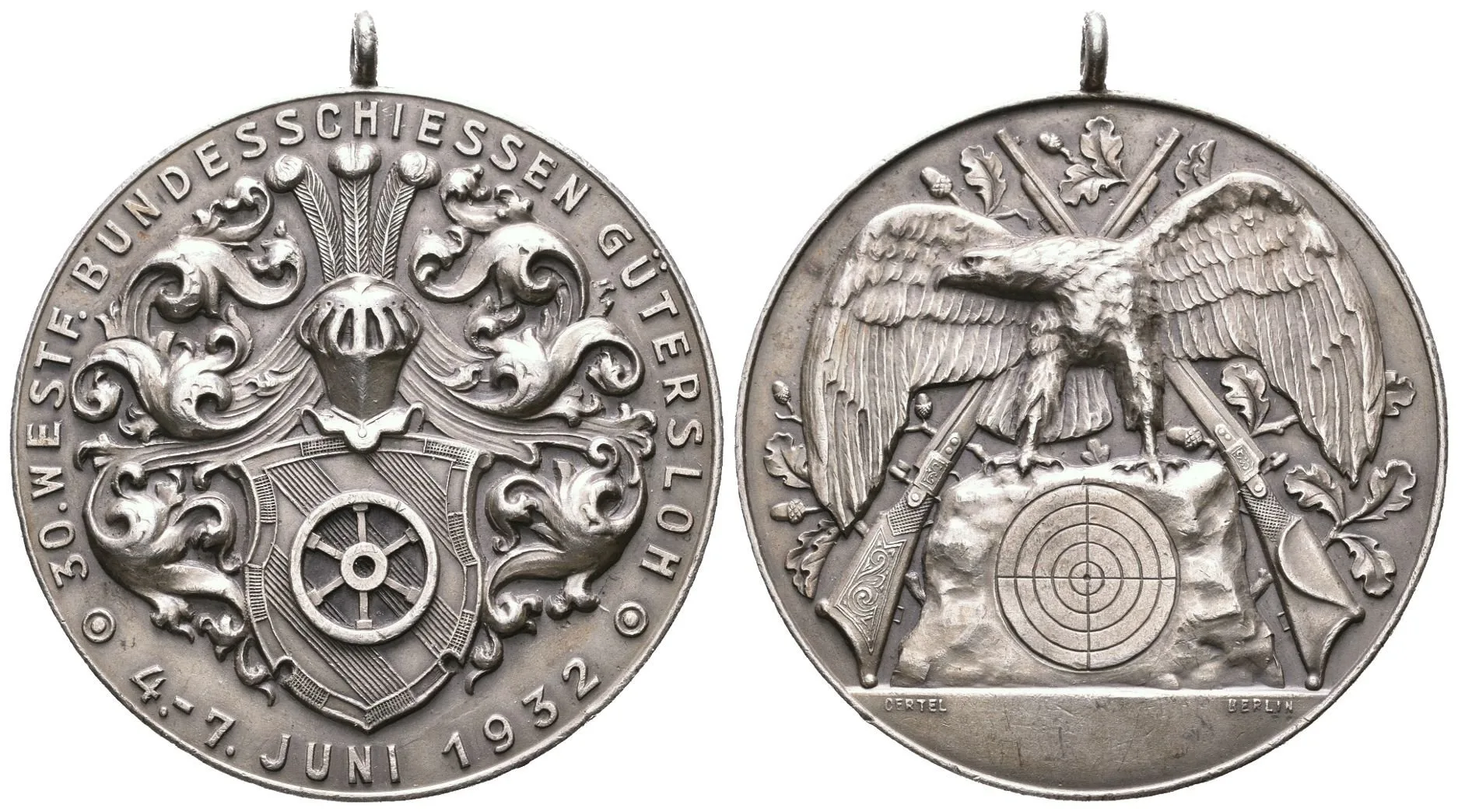 AR Medaile 1932 (Oertel) - 30. Westfálské spolkové střelby Gütersloh. — 1