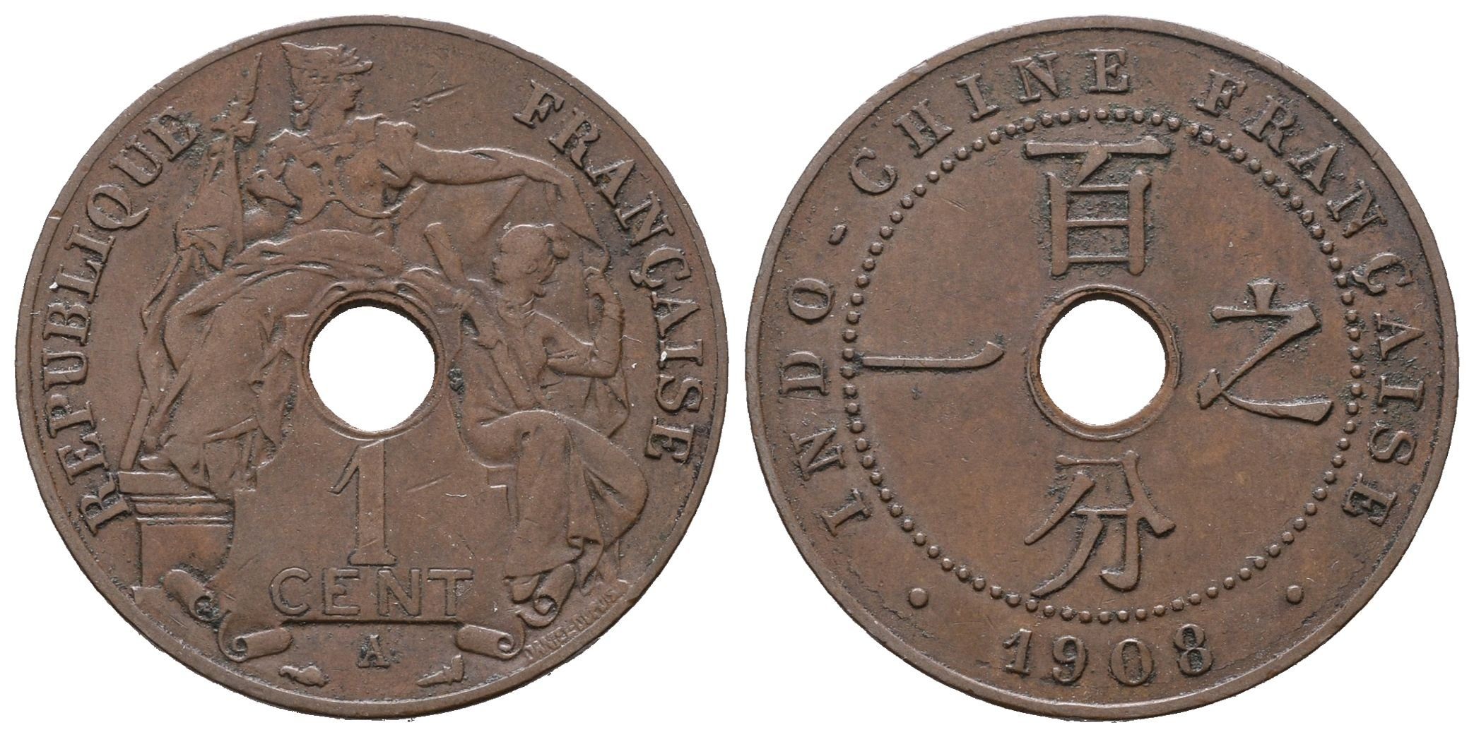 Francouzská Indočína, 1 Cent 1908 A