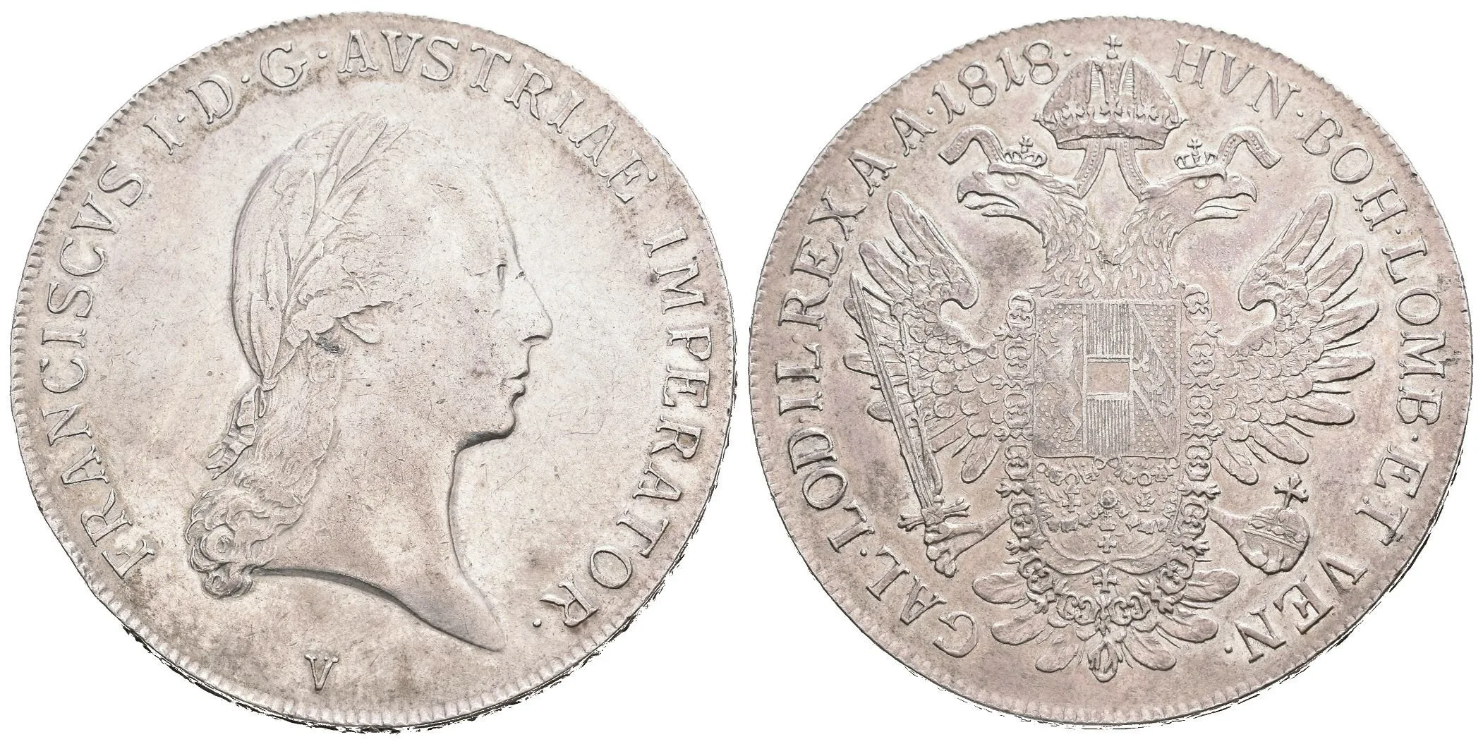 Tolar 1818 V, Benátky, pěkná zachovalost, patina, rysky — 1
