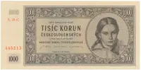 1000 Koruna 1945, II. vydání, série C, perf. 3 m.d., Hej.79a.S1