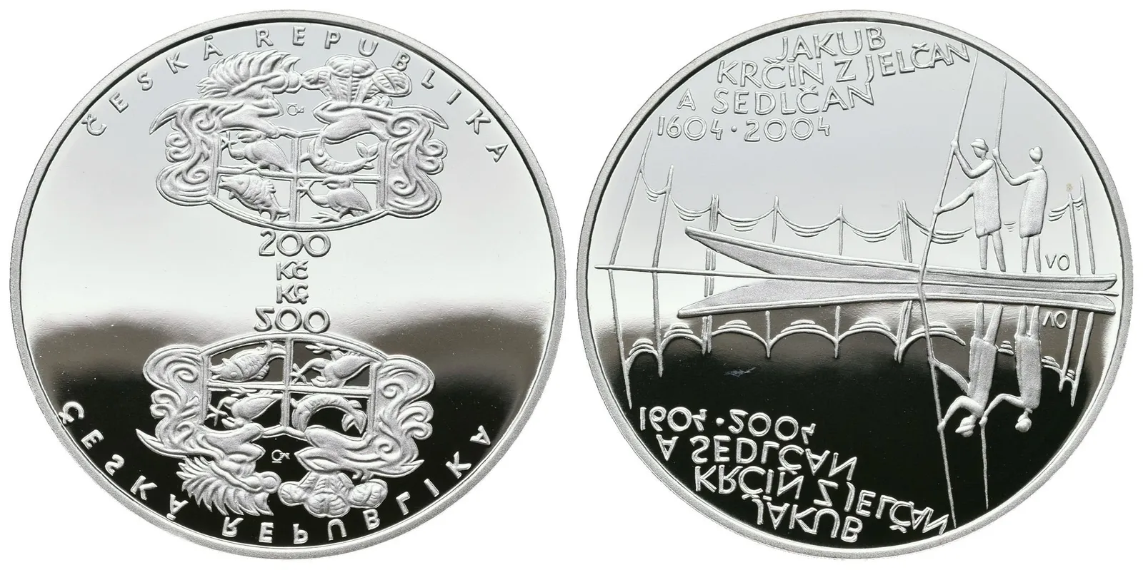200 Kč 2004 - Jakub Krčín z Jelčan a Sedlčan, PROOF