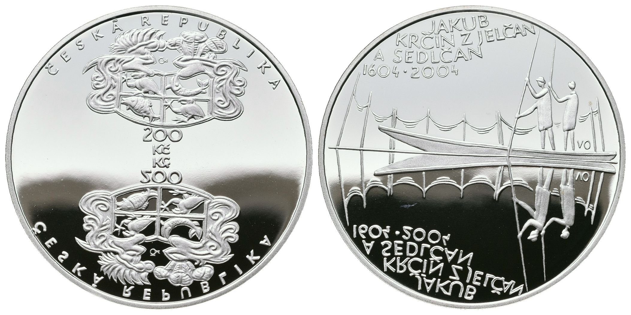 200 Kč 2004 - Jakub Krčín z Jelčan a Sedlčan, PROOF