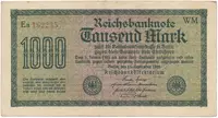 Německo, 1000 Mark 1922, vod. Mäander, hnědé 6-místné číslo, Ro.75i