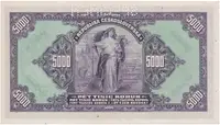 Československo, 5000 Koruna 1920, série C, perf. 1x SPECIMEN, Hej.17bC - fotografie 2