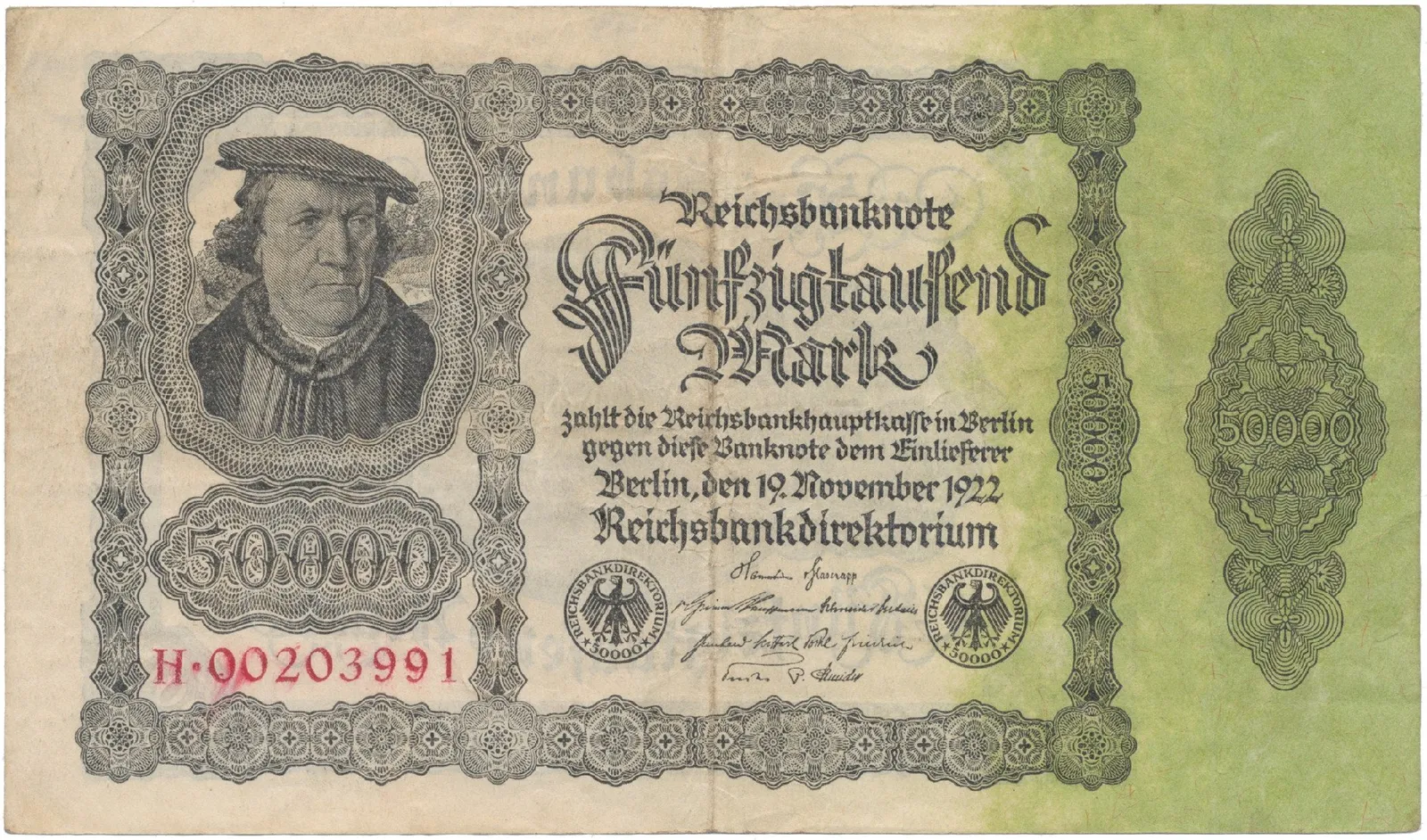 Německo, 50000 Mark 1922, Ro.079c