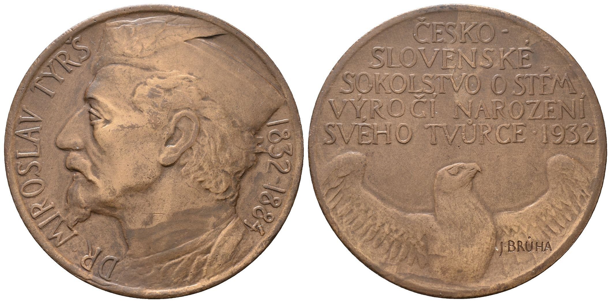 AE Medaile 1932 - Miroslav Tyrš, 100. výročí narození