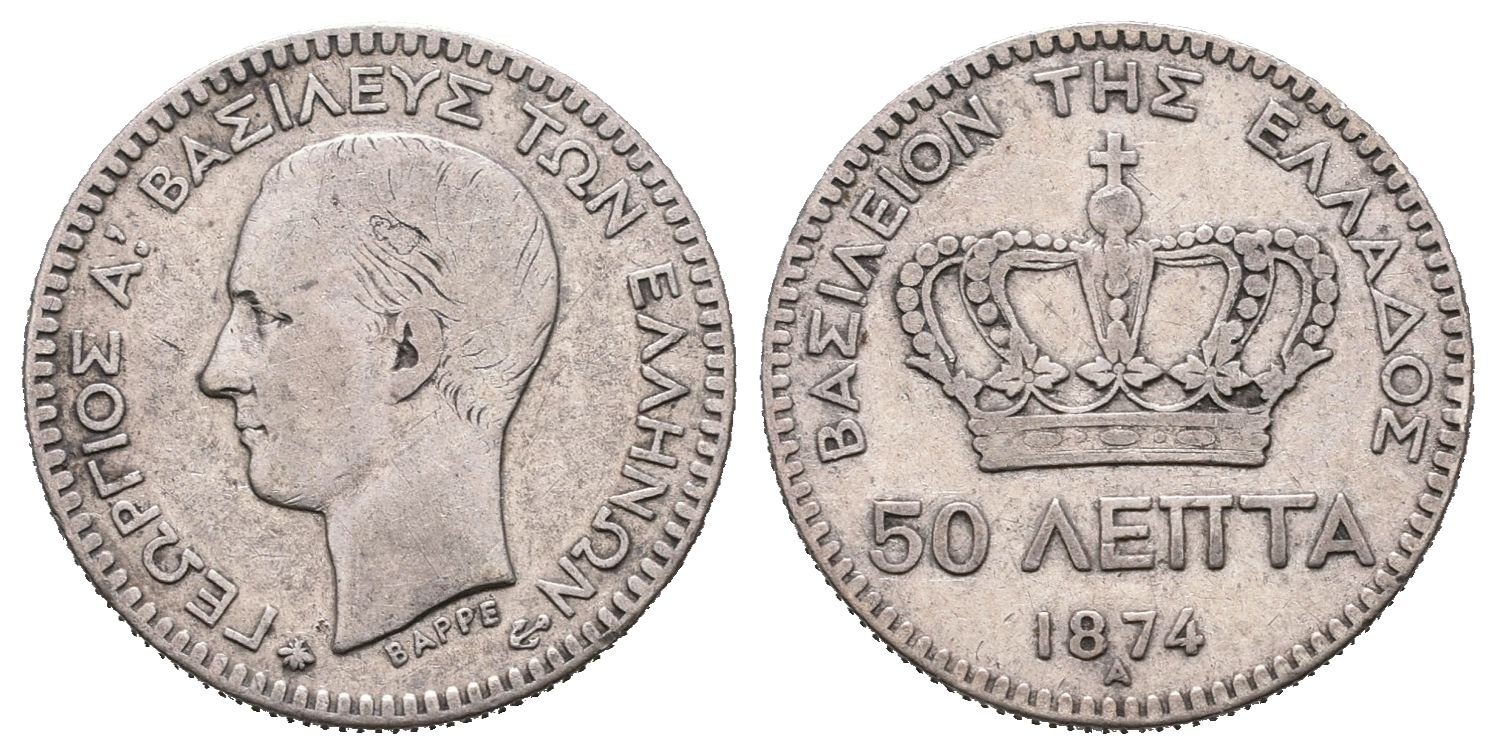 Řecko, 50 Lepton 1874