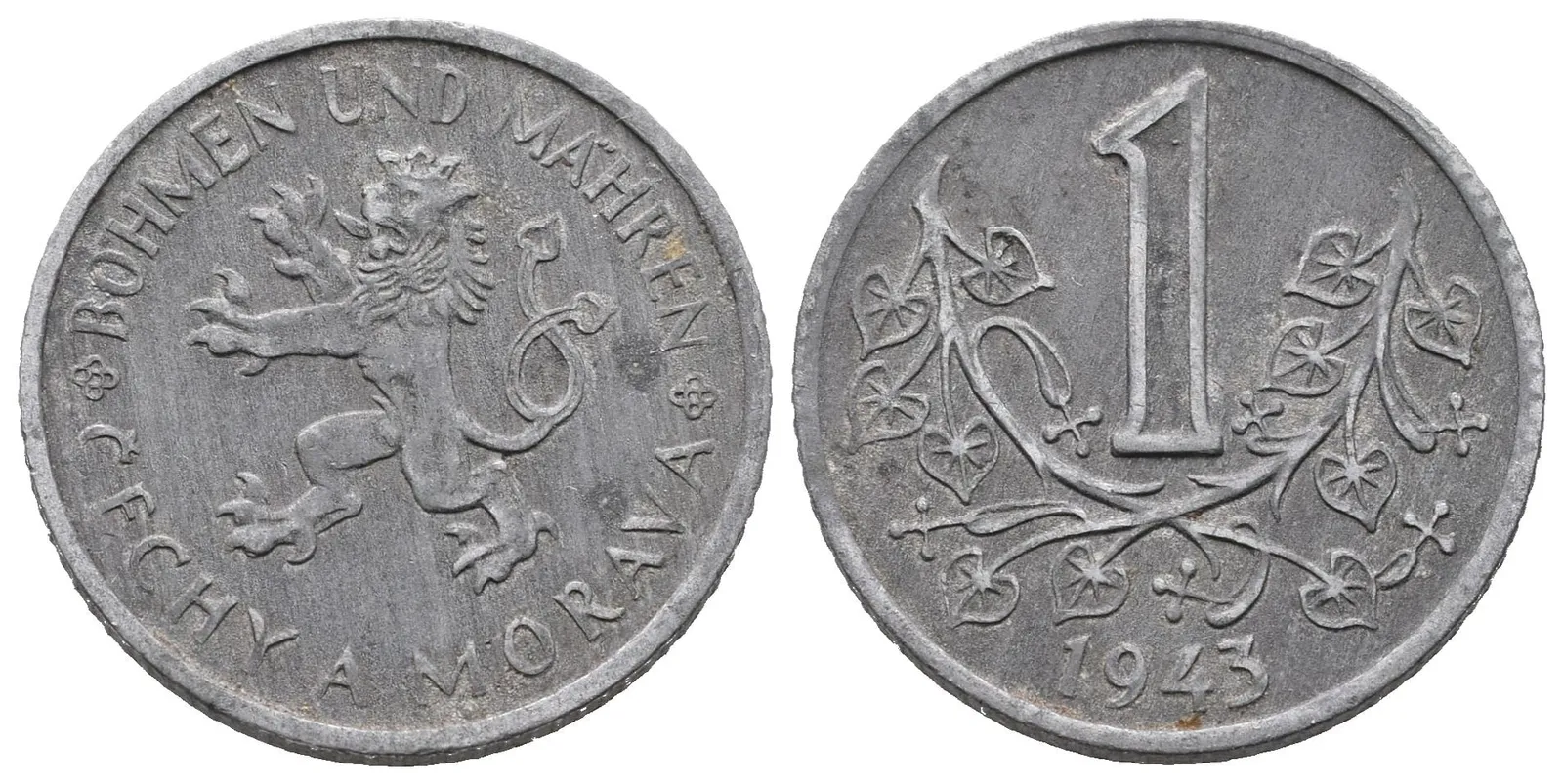 1 Koruna 1943, krásná zachovalost