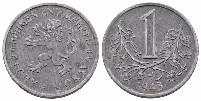 1 Koruna 1943, krásná zachovalost