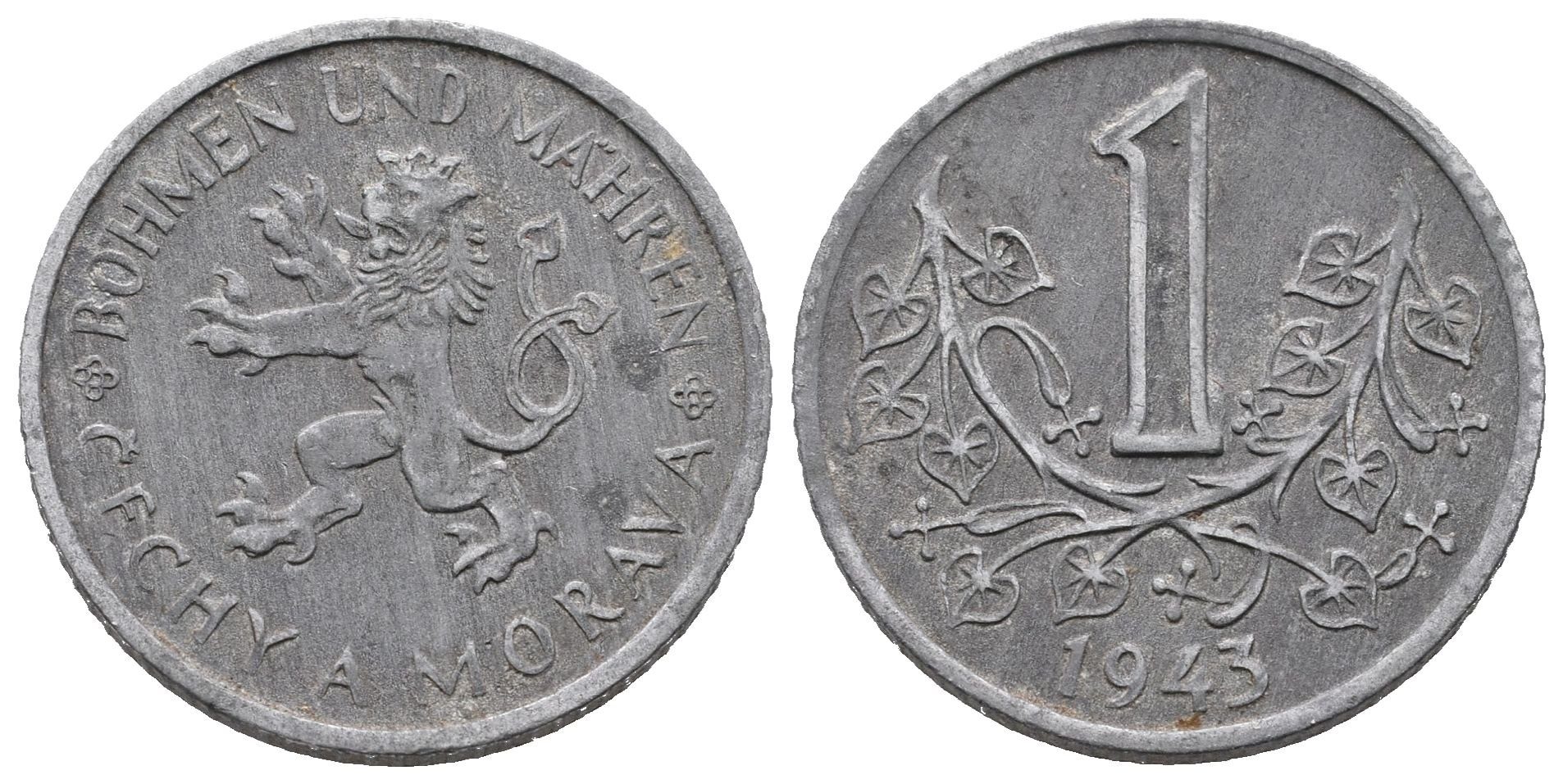 1 Koruna 1943, krásná zachovalost