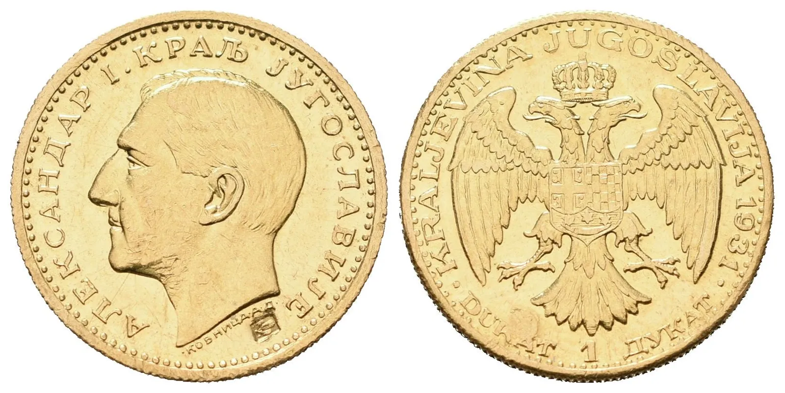 Jugoslávie, Dukát 1931 s kontramarkou
