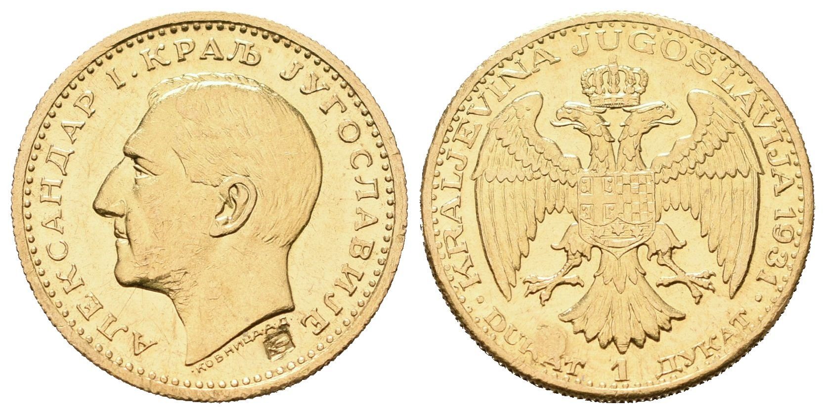 Jugoslávie, Dukát 1931 s kontramarkou