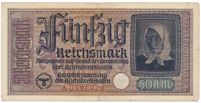 Německo - okupační, 50 Reichsmark (1939~1944), Ro.555a