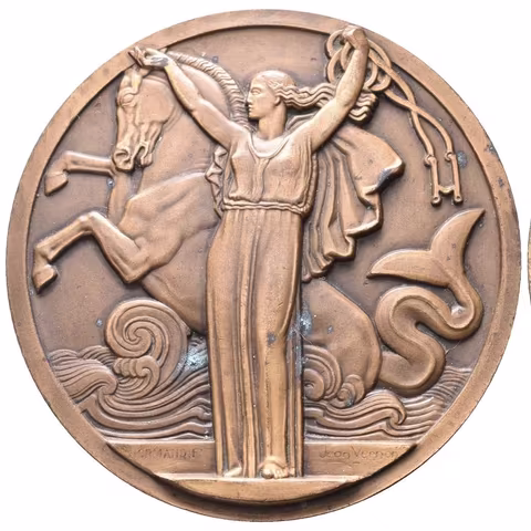 AE Medaile 1935 (Jean Vernon) - Compagnie Générale Transatlantique, oceánský parník