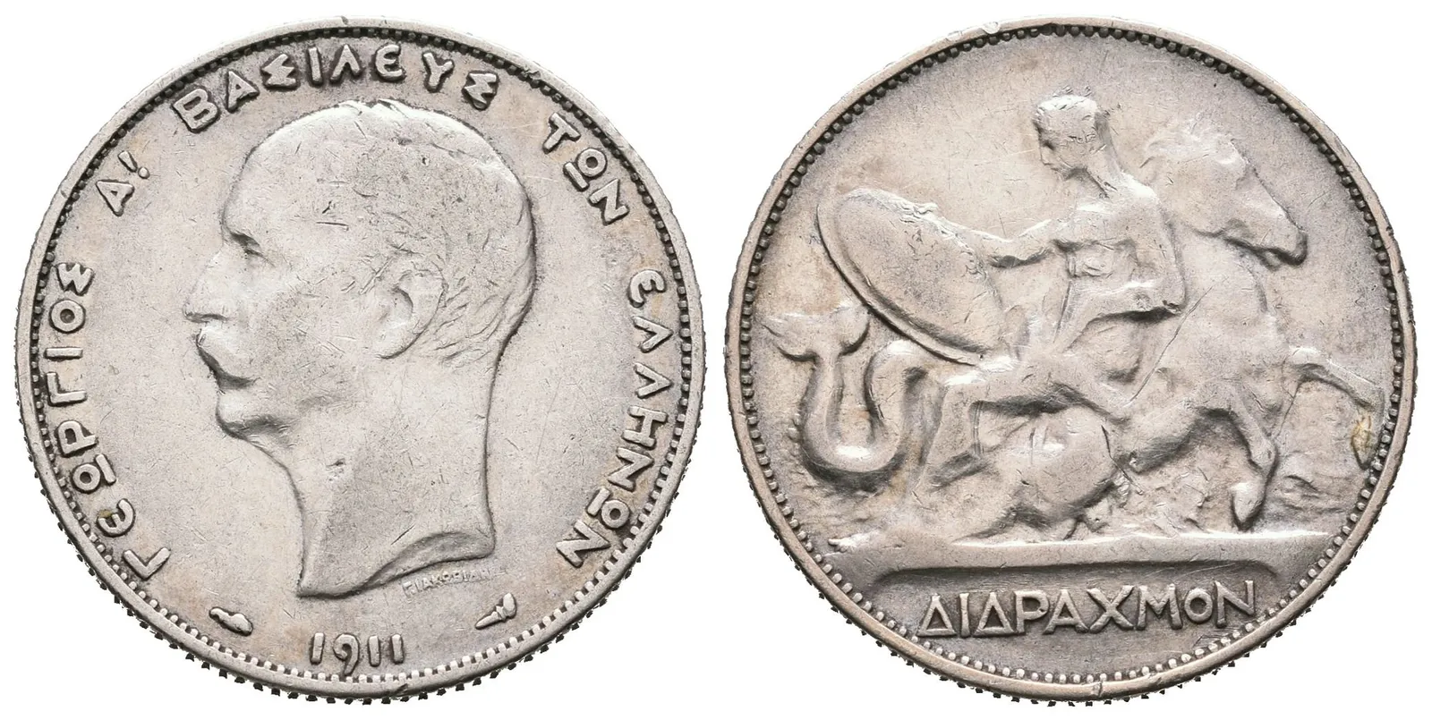 Řecko, 2 Drachma 1911