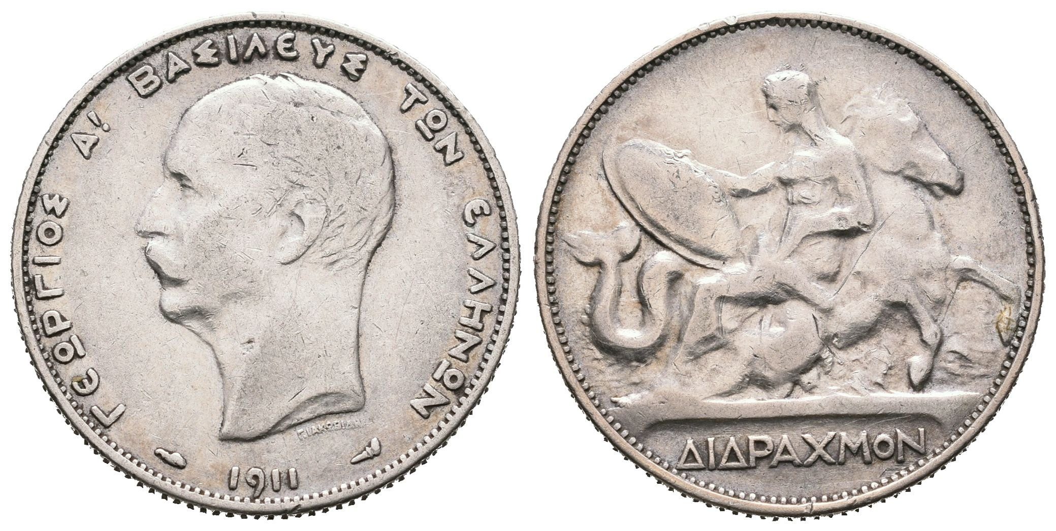 Řecko, 2 Drachma 1911