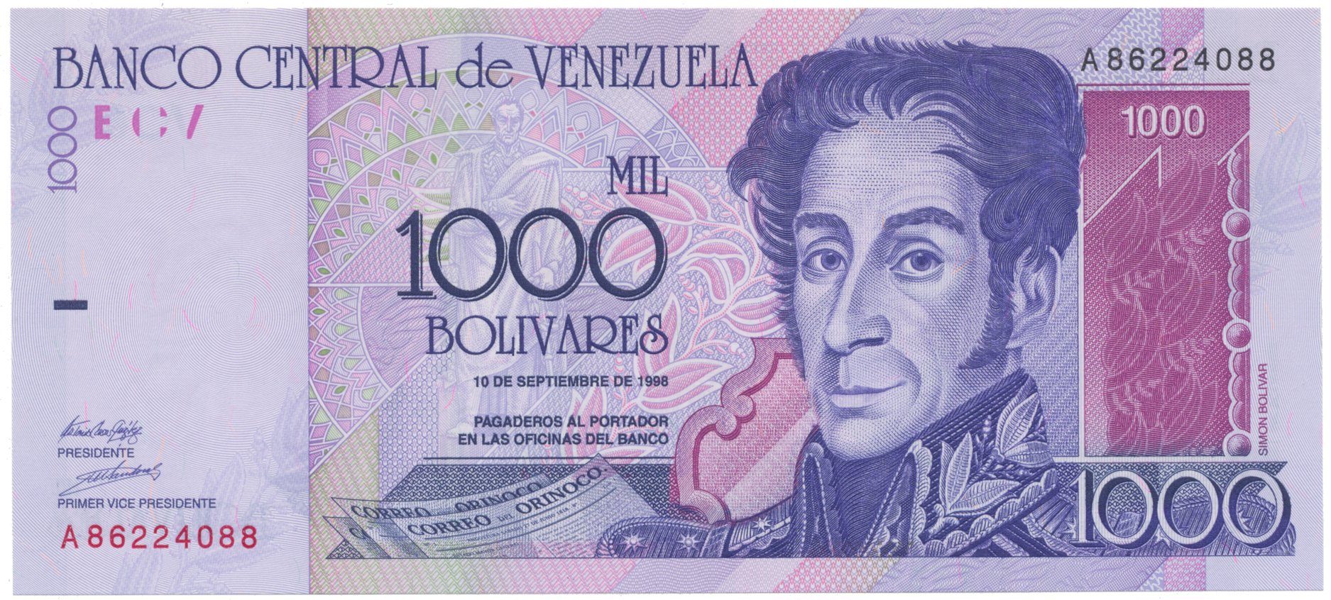 Venezuela, 1000 Bolivares 1998, P.79