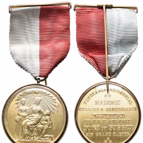 Velká Británie - AR Medaile 1944 - Čestné svědectví zednářské charity a