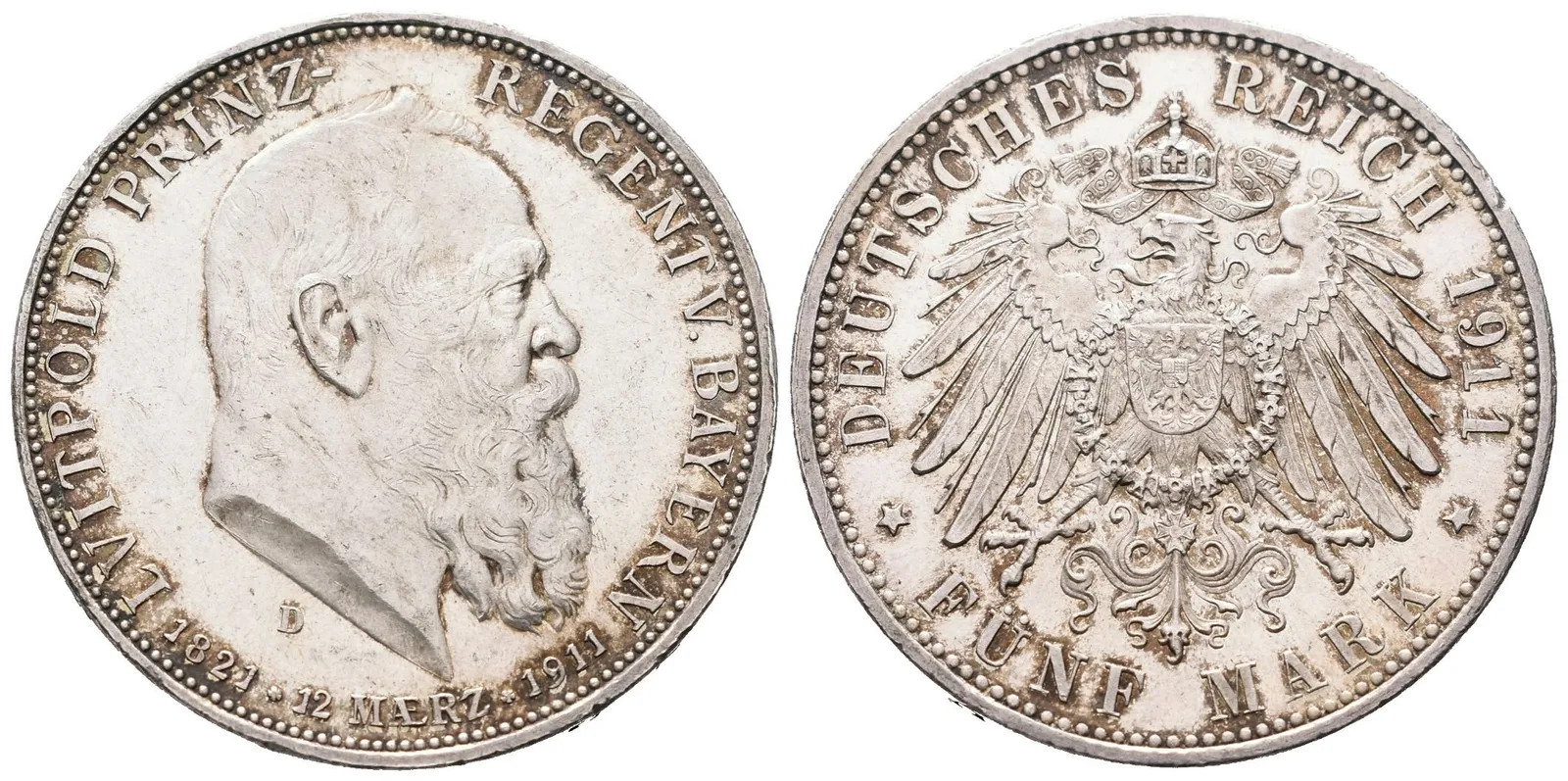 Bavorsko, 5 Marka 1911 D