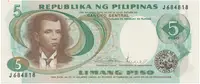 Filipíny, 5 Piso (1969), P.143b