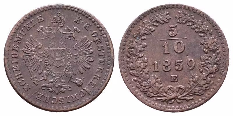 5/10 Krejcar 1859 E