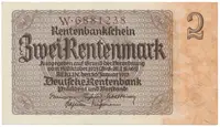 Německo, 2 Rentenmark 1937, hnědý říšský 7-místný číslovač, Hej.D12a
