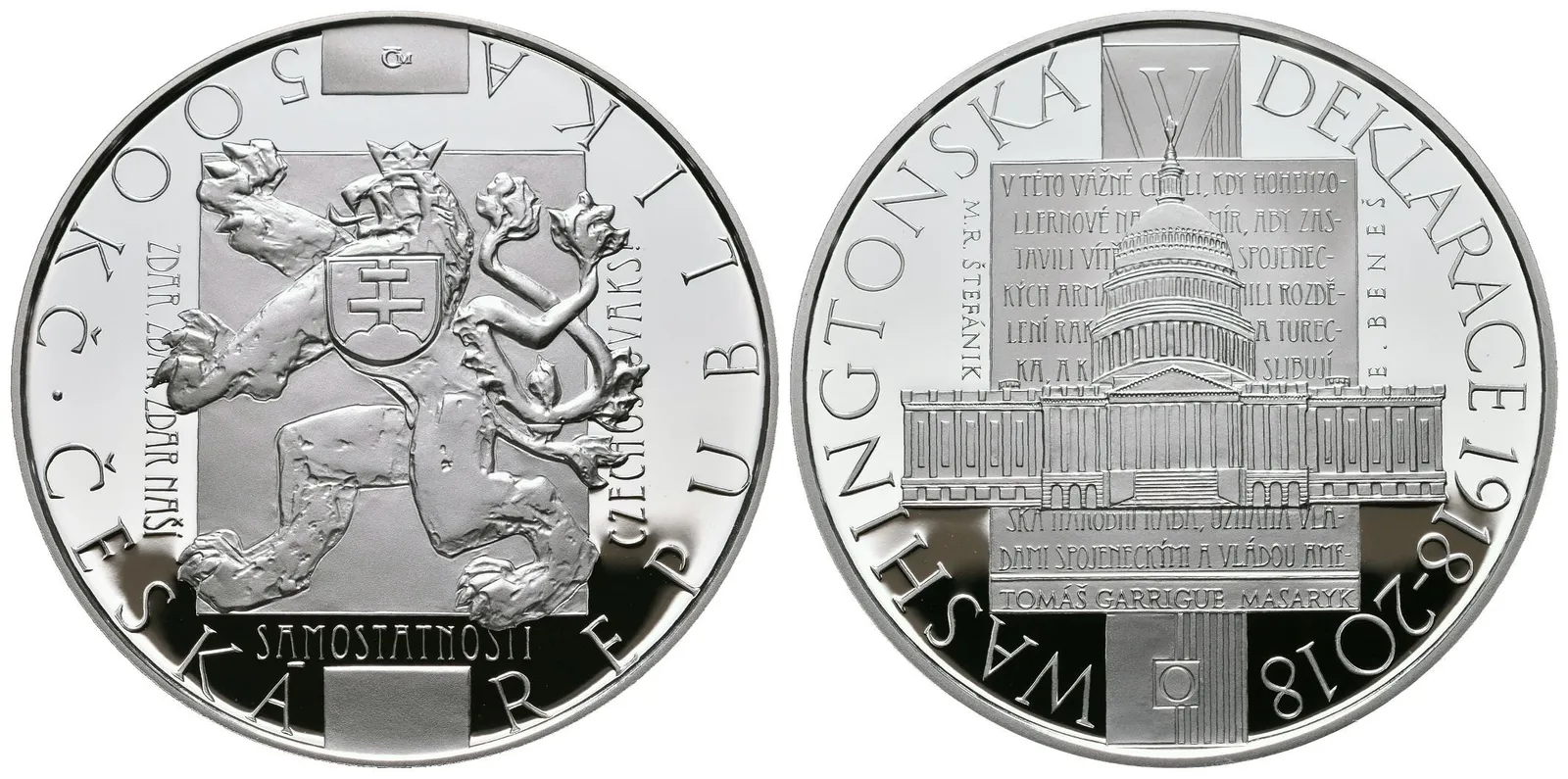 500 Kč 2018 - Washingtonská deklarace, PROOF