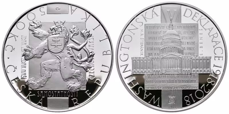 500 Kč 2018 - Washingtonská deklarace, PROOF