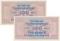 100 Koruna 1945, série B 35, Hej.77a, 2 kusy - fotografie 2