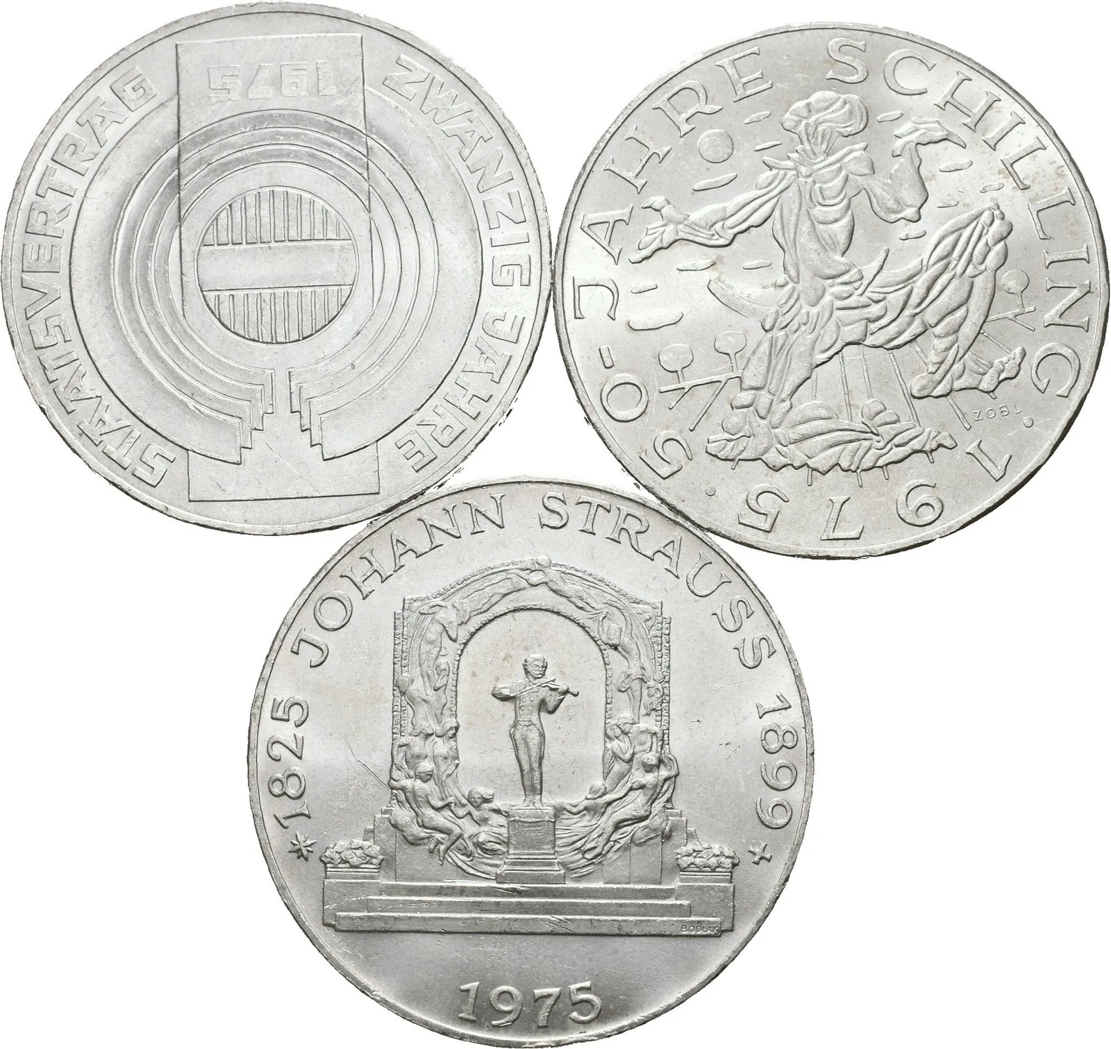 100 Schilling 1975 - Strauss, 50 let schillingu a státnost, — 1