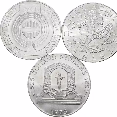 100 Schilling 1975 - Strauss, 50 let schillingu a státnost,