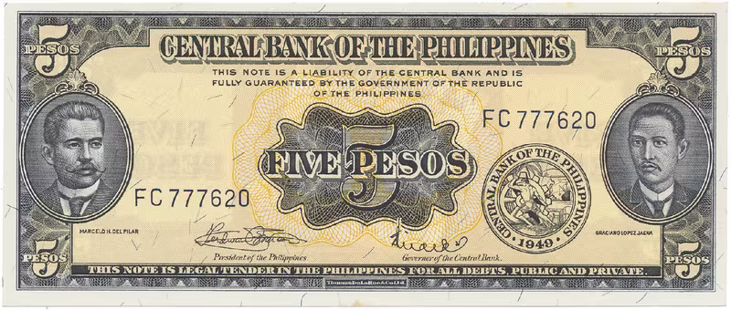 Filipíny, 5 Pesos (1949), P.135f