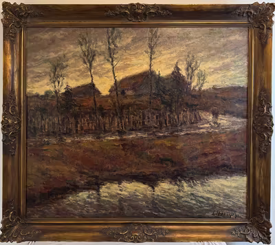 František Líbal: František Líbal (1896 - 1974) - Podzimní krajina s chalupou