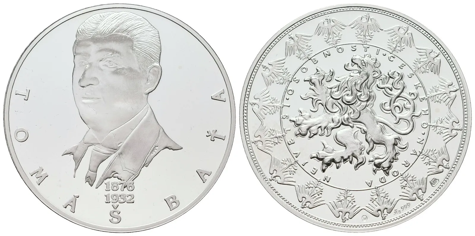 Stříbrná investiční medaile - Tomáš Baťa - Ag 29 g - 999/1000 + Certifikát