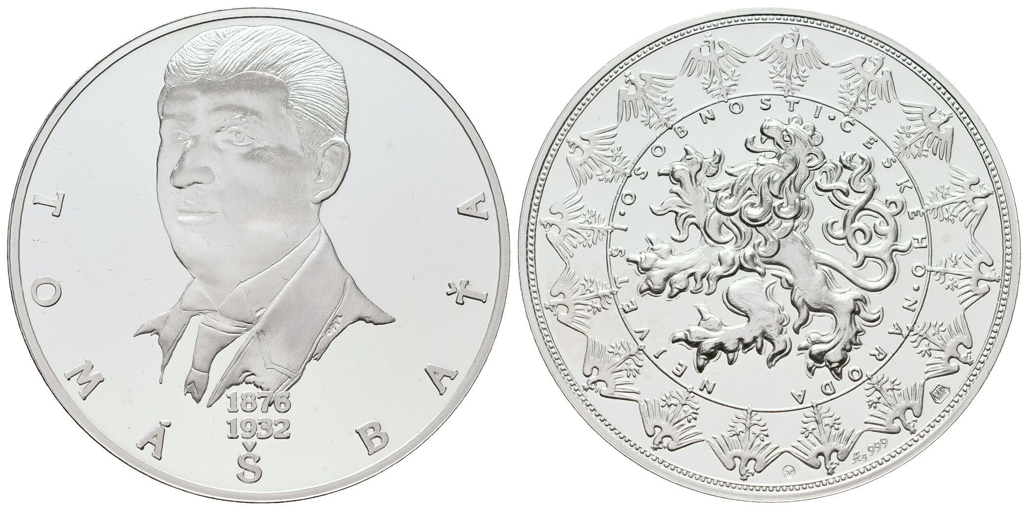 Stříbrná investiční medaile - Tomáš Baťa - Ag 29 g - 999/1000 + Certifikát