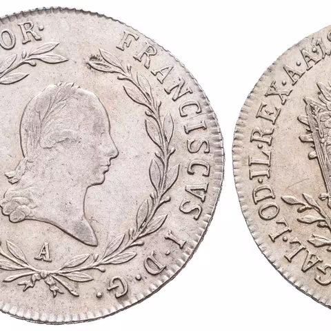 20 Krejcar 1822 A, velmi pěkná zachovalost, patina, zbytky lesku, drobné rysky