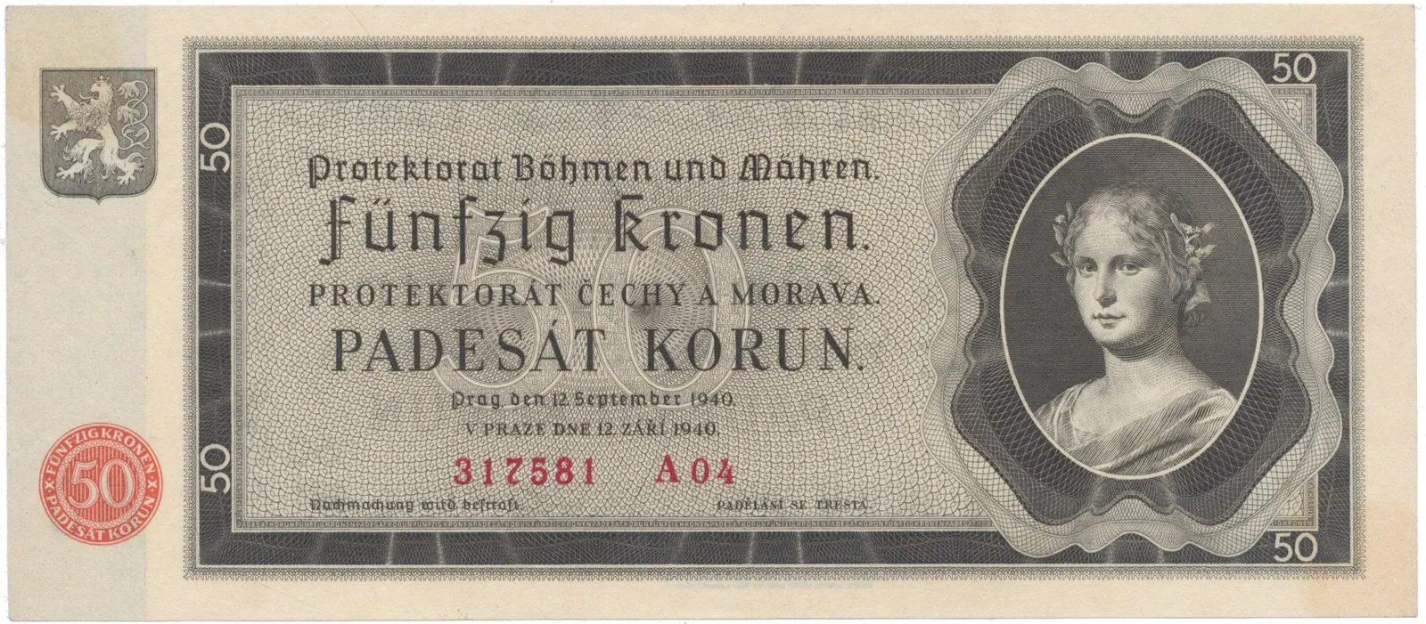 50 Koruna 1940, Hej.34a