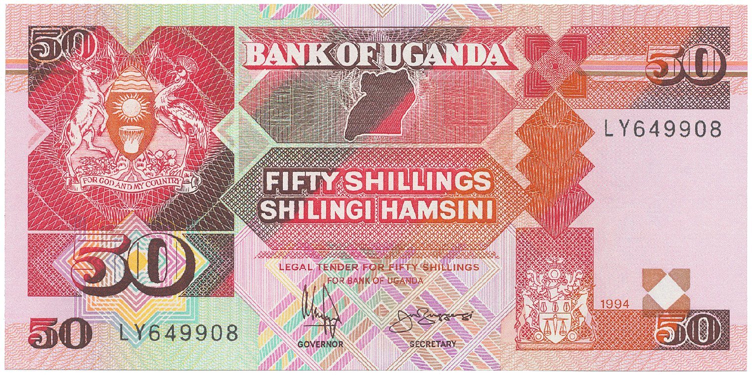 Uganda, 50 Shillings 1994~1998, P.30c