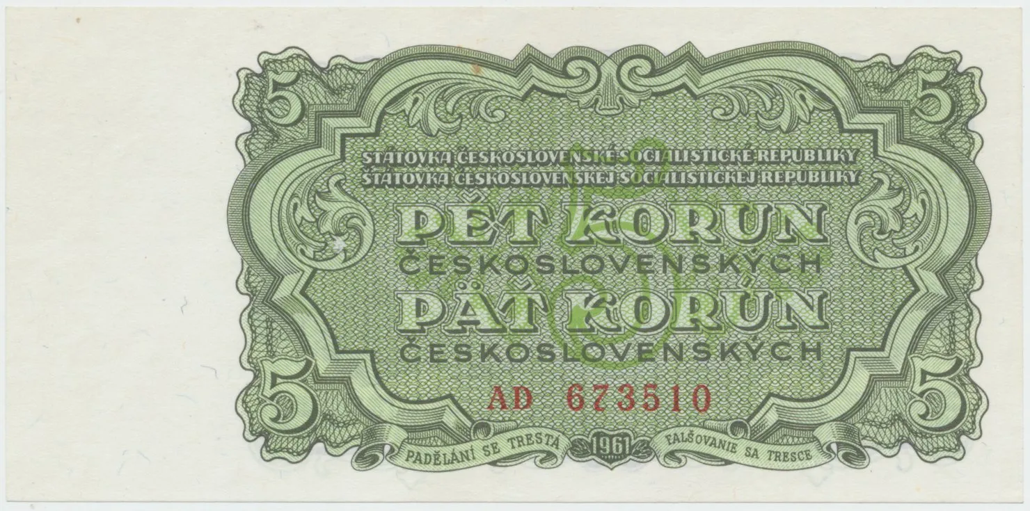 Československo, 5 Koruna 1961, série AD, Hej.99a