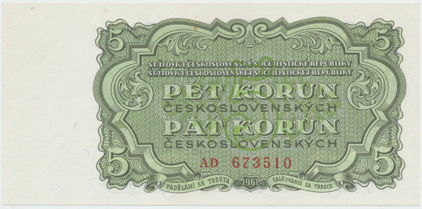 Československo, 5 Koruna 1961, série AD, Hej.99a