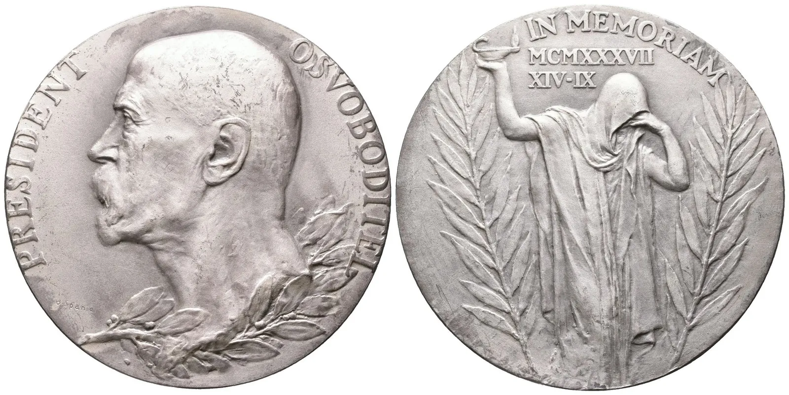 Španiel Otakar -  K úmrtí TGM, 60 mm